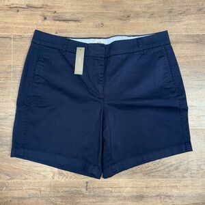 J. Crew NEW Women’s Navy Blue Chino Shorts Size 14 Preppy 7” MSRP $49.50